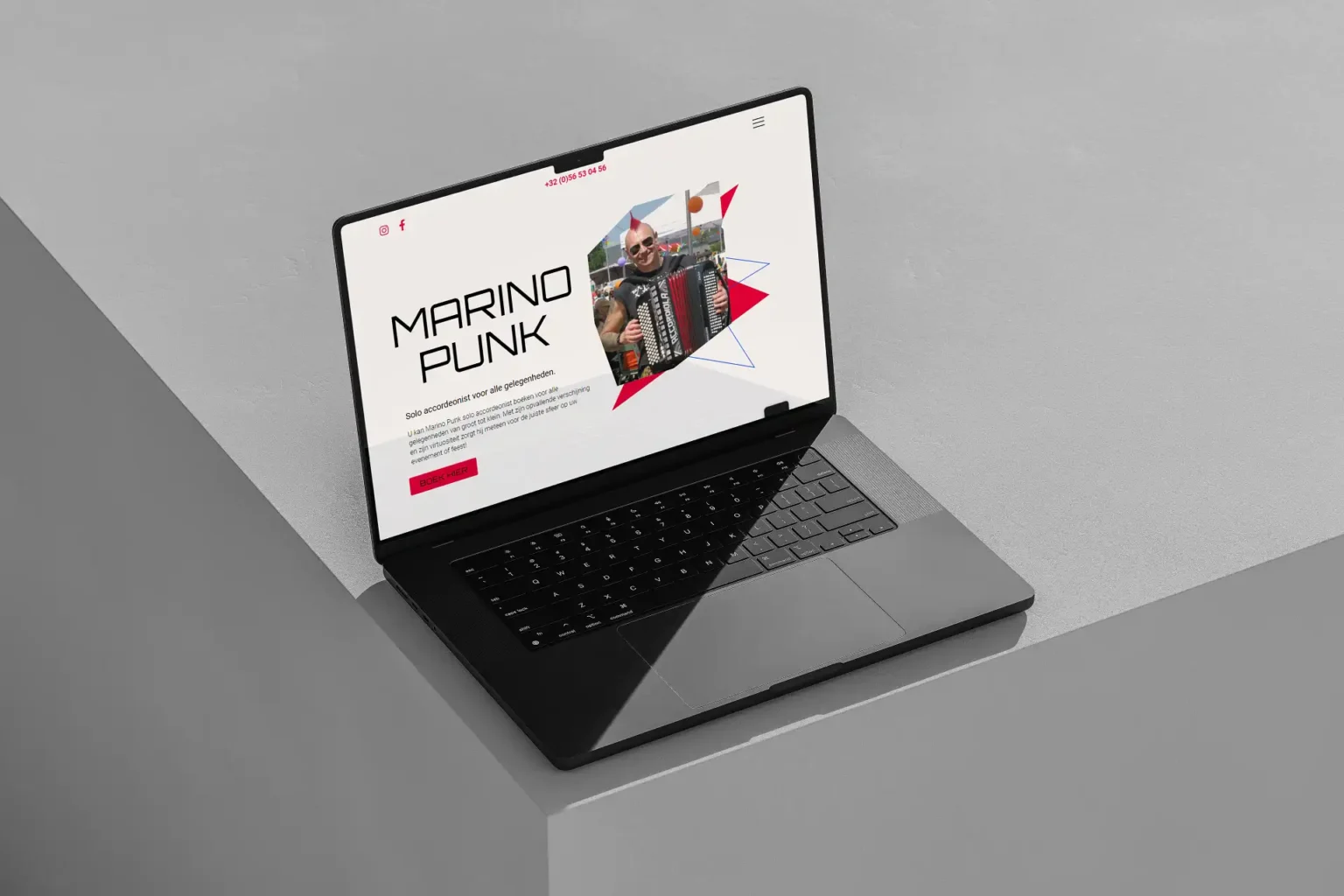 Website laten maken bij Kodalex, website Marino Punk, webdesign menen